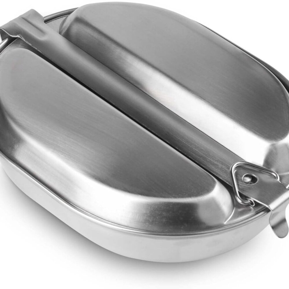 Stainless Steel Mess Kit, Pan and Eating Tray Set,  Outdoor Camping - Picture 2 of 9